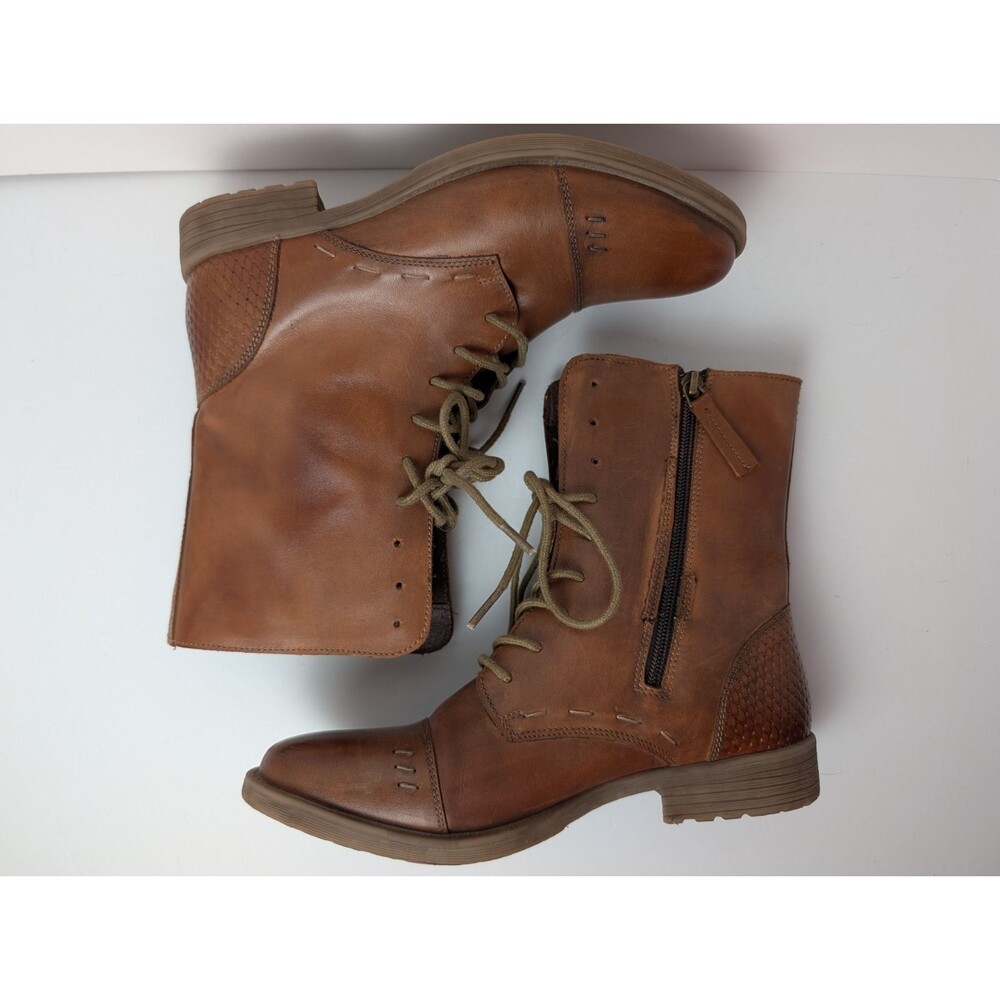 Roan by Bed Stu Deception Womens Boots Brown Leather Lace Side-Zip Size 9 - Picture 3 of 12